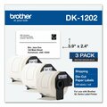 Brother Die-Cut Shipping Labels, 2.4 x 3.9, White, 300 Labels/Roll, 3PK DK12023PK